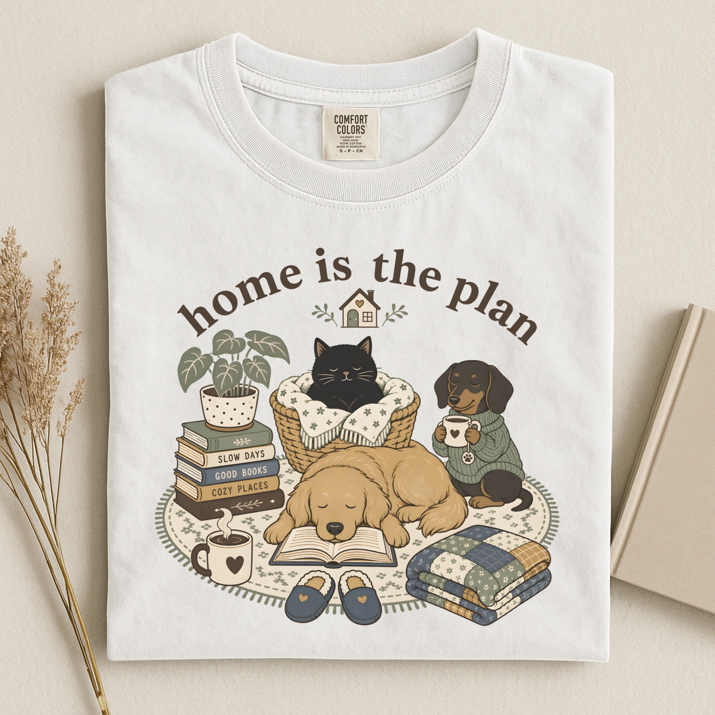 Cozy 'Home Is The Plan' Dog & Cat Graphic T-Shirt