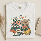 Read Sip Stay T-Shirt — Cozy Book Lover Coffee Tee