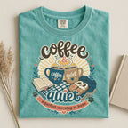 Coffee & Quiet T-Shirt — Cozy Morning Coffee Tee for Book Lovers